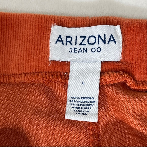 ARIZONA JEAN CO Junior Pants High Rise Flare Soft Corduroy Orange Size Large NWT - Picture 3 of 8